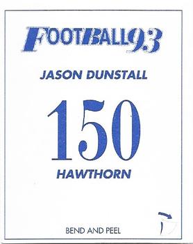 1993 Select AFL Stickers #150 Jason Dunstall Back